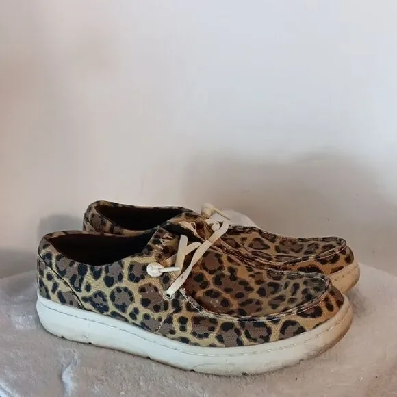 Ariat Hilo Leopard Print Slipon Shoes - Picture 1 of 7